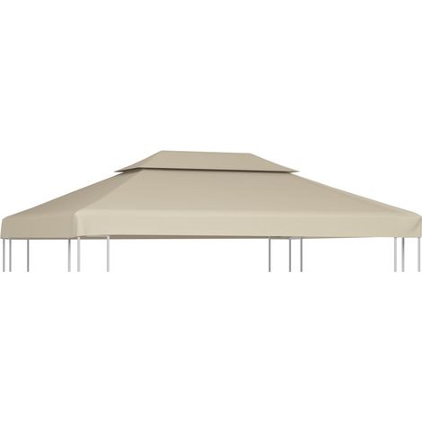 Cubierta de repuesto de cenador 310 g/m² beige 3x4 m