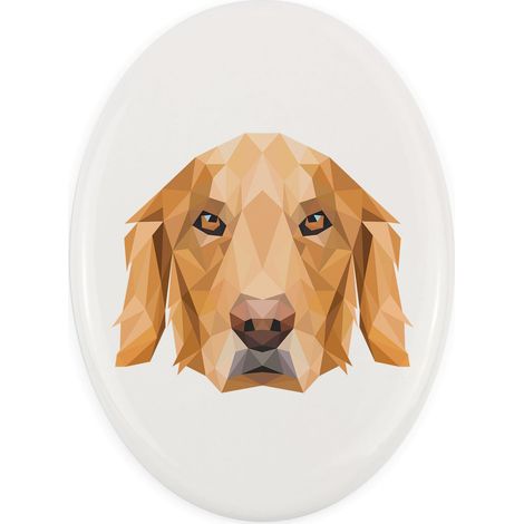 Golden Retriever – eine geometrische Fliese mit Foto und Inschrift von Art-Dog (1/4)