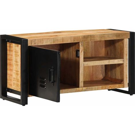 Meuble TV Banc TV Armoire TV 80x30x40 cm bois massif de manguier brut (1/5)