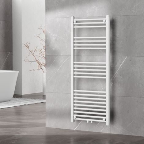 Radiador toallero mural Voss 500 W 21 tubos acero 120x50cm - Blanco [neu.haus]