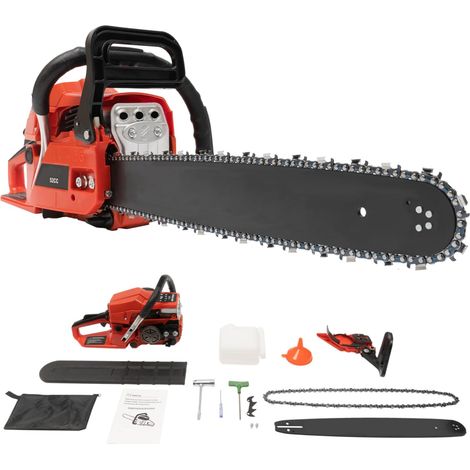 52-cm³-2,2-kW-Zweitakt-Benzinkettensäge mit luftgekühltem Einzylindermotor, ideal zum Schneiden und Beschneiden von Holz.