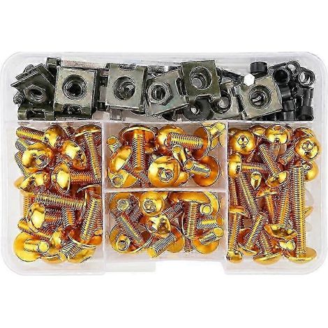 Kit complet de vis et écrous de carénage usinés CNC pour Suzuki Katana 600, 650, 750, 1100, GSX600F, GSX650F, GSX750F et GSX1100F (Or) (1/4)