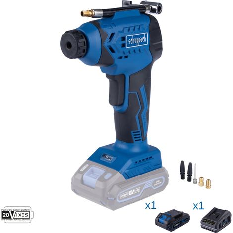 Tragbarer Kompressor 20V Akku 2.0Ah und Ladegerat ixes Scheppach c-ac20-x
