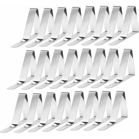 Set mit 24 Tischdeckenklammern aus Edelstahl, federbelastete Tischdeckenklammern (1/5)