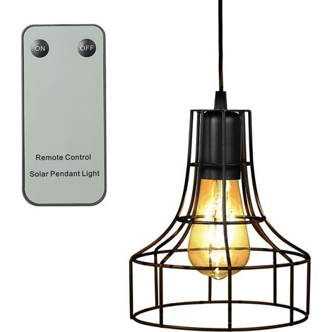 Suspension solaire pour l'extérieur avec capteur de lumière, télécommande et interrupteur à tirette, indice de protection IP44 (étanche) pour jardin, terrasse, balcon et maison. (1/5)
