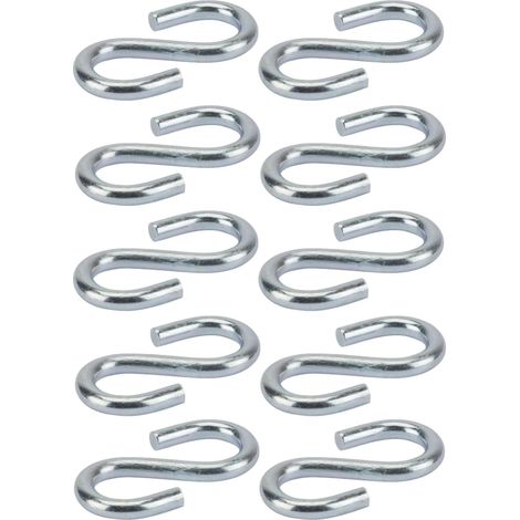 Cyclingcolors – Lot de 10 crochets en S acier 5mm – Fixation murale pour cordes et rideaux – Charge maximale 8kg – Pour cuisine et vaisselle