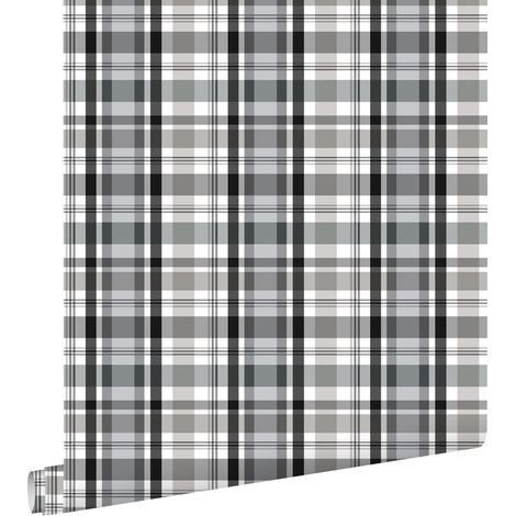 papier peint vichy noir et gris  - ESTAhome (1/5)