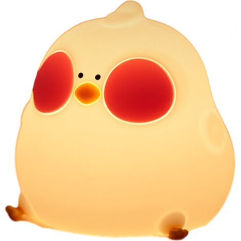 Luz nocturna infantil, luz nocturna con forma de pollito, luz nocturna adorable, control remoto/por gestos, carga portátil mediante interfaz USB, brillo ajustable.