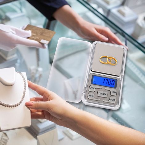 0,01 g Hochpräzise, tragbare Mini-Digitalwaage mit Hintergrundbeleuchtung, elektronische Lebensmittelwaage, 300 g (1/5)