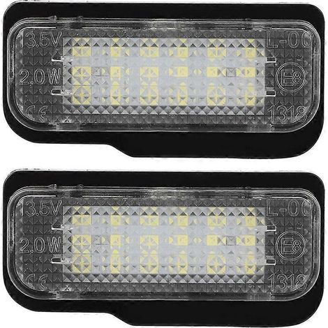2 Stück Kfz-Kennzeichenbeleuchtung mit 6000K LED-Lichtquelle, passend für Tesla Model S 2012-2015, 12 V DC