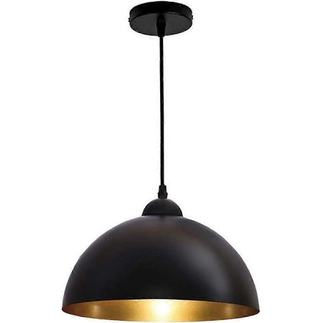 Pendelleuchte im Landhausstil, amerikanischer Retro-Kronleuchter aus Metall, industrielle Deckenleuchte, halbrunder Lampenschirm, 25 cm