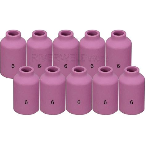 Tasses céramiques à lentille de gaz TIG buses en alumine 54N16 6 9.5mm pour QQ300 PTA DB SR WP 17 18 26 Torche de soudage TIG 10pcs (1/5)