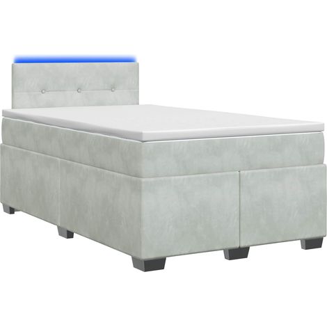 Maison Exclusive - Lit de box spring avec matelas et LED Gris clair 120 x 190 cm (1/5)