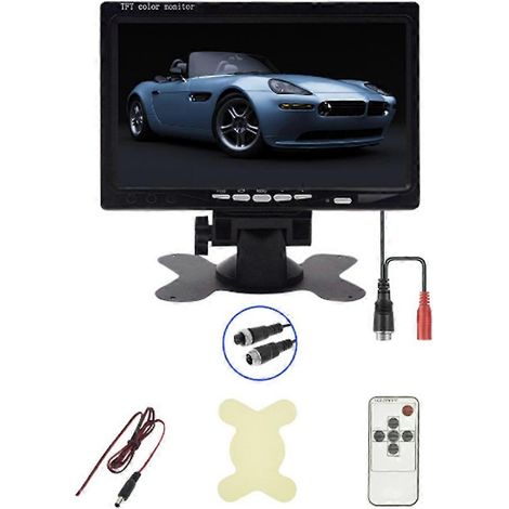 Pantalla TFT LCD de 7 pulgadas para coche, monitor de visión trasera de 12V-24V para coche, camión, furgoneta, autocaravana y cámara de marcha atrás. (1/5)
