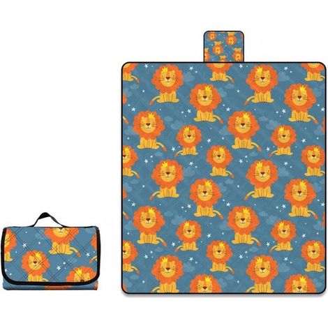 Coperta da picnic taglia 3XL, 200 x 200 cm, per 6-8 persone, impermeabile, resistente all'umidità, adatta anche come tappetino da campeggio o tappetino da pavimento, pieghevole. (1/5)