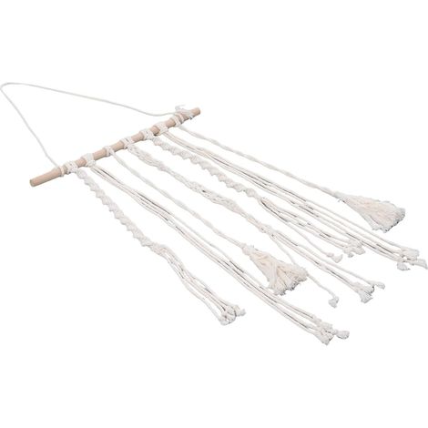Handwoven Hair Clip Hanger, Bohemian Headband Organizer with Wooden Hemp Rope for Wall Decoration, Home Storage (1/5)