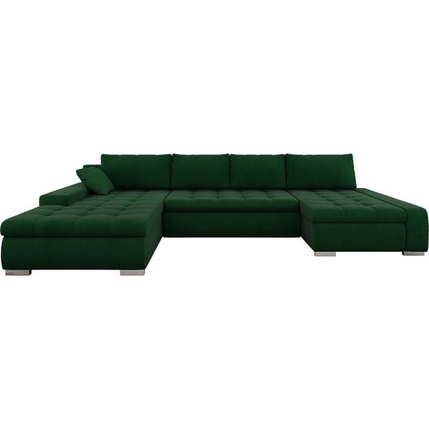 Sofá rinconero Comfivo Oliva, Uttario Velvet 2951, Función de descanso, Almacenaje, 394x213x80cm, 0