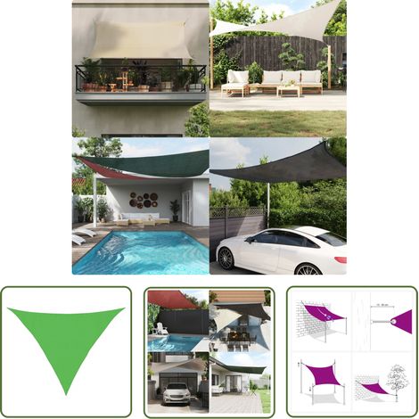 Voile d'ombrage 160 g-m² Vert clair 3,5x3,5x4,9 m PEHD (1/5)