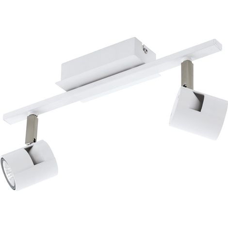 LED Plafonnier Vergiano, lampe de plafond 2 flammes dimmable, spot en (1/5)