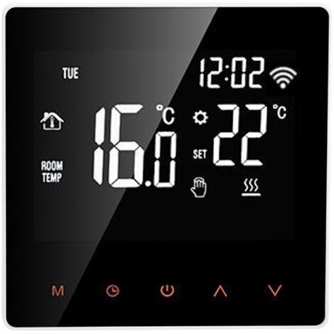 QORVA- ME81H Smart WiFi LCD Thermostat Water Floor chauffage Mur Choiler électrique pour Tuya AC230Vwhite Fond Orange Bouton 3A