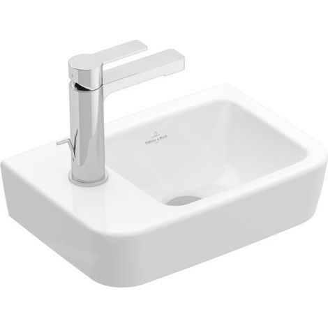 Villeroy & Boch O.novo - Lave-mains Compact 360x250 mm, sans trop-plein, avec 1 trou de robinetterie à gauche, CeramicPlus, (1/5)