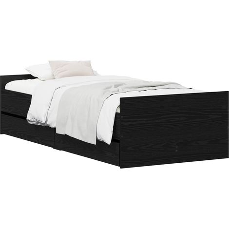 Estructura de cama Roble Negro 90 x 200 cm Madera de ingeniería vidaXL (1/5)