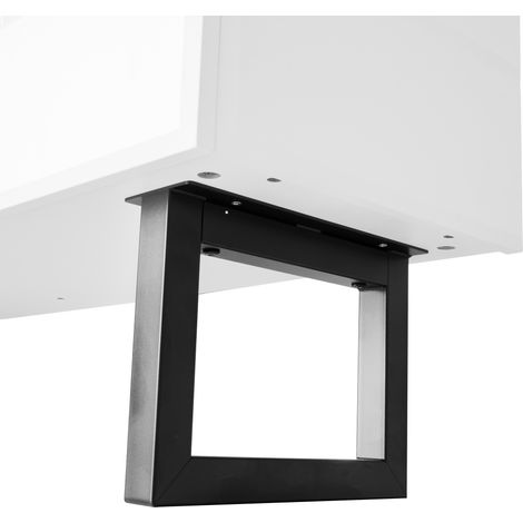 Meuble de télévision avec trois compartiments. Meuble basique, de style classique en noir et blanc. Dimensions : 170 x 35 x 47 cm (longueur x largeur x hauteur). (1/5)