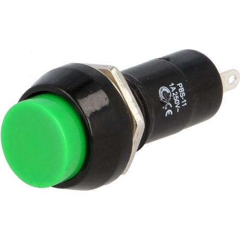 Pulsante Interruttore rotondo NA 12mm 2A VERDE