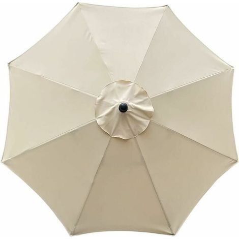 Housse de Parasol de Rechange 8 Baleines 3m Imperméable Anti UV Tissu de Remplacement Beige-Muntra (1/5)