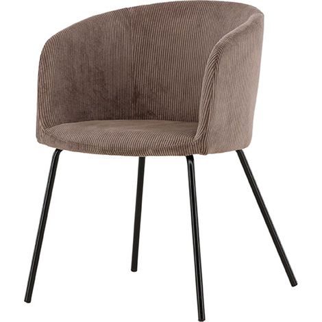 Berit chaise de salle à manger avec accoudoirs velours marron. (1/5)