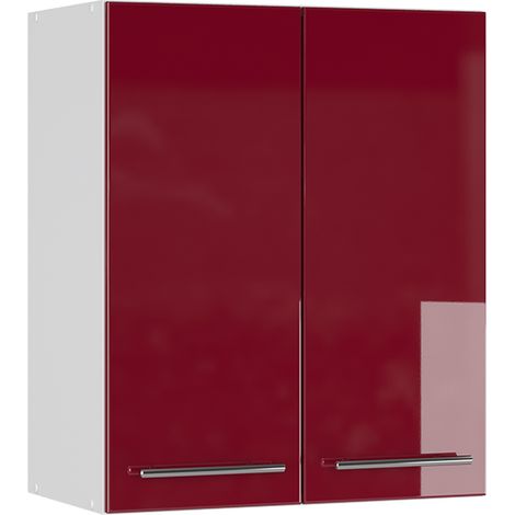 Pensile da cucina Fame-Line, Rosso bordeaux lucido, 60 cm, Vicco