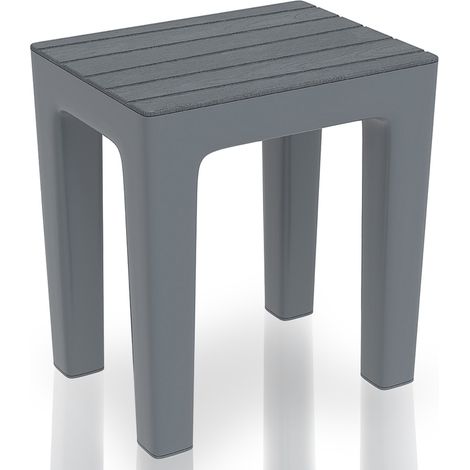 SGABELLO BAGNO WOODY MULTIUSO EFFETTO LEGNO L38xP29xH41,5cm VARI COLORI IN PP, "Grigio"