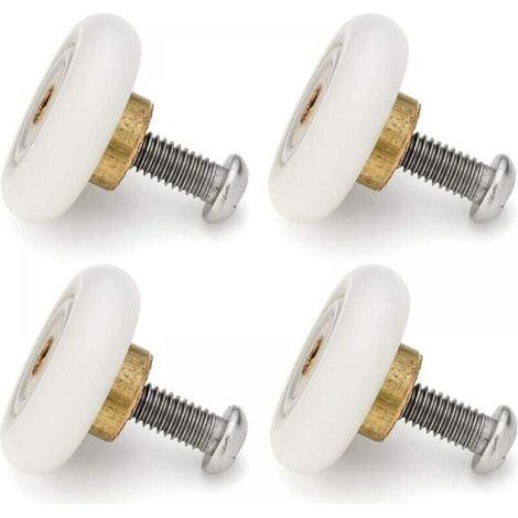 Lot de 4 roulettes de rechange pour portes de douche coulissantes, diamètre 20mm (1/4)