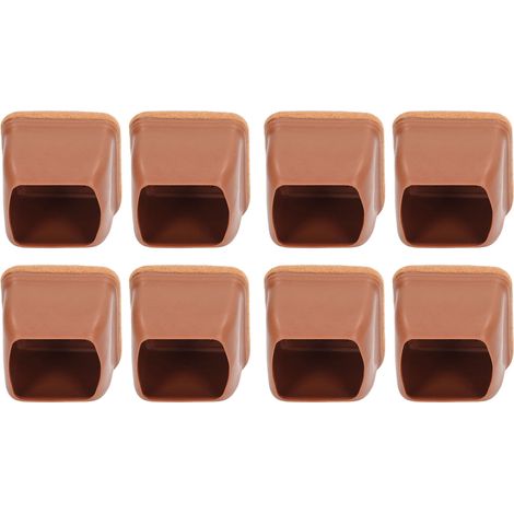 8 Protections de pieds de chaise en mousse épaisse, embouts amortissants pour meubles, lot de 8, marron carré (1/5)