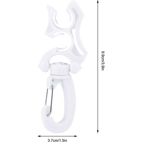 Doppelter Tauchreglerhalter mit Clip und Schlaufe für Tarierweste und Schnorchelausrüstung (Weiß)