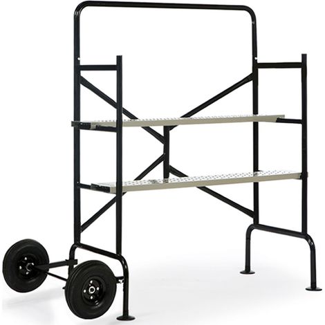 Mobiles Gerüst auf Rädern L.140xl.78xH.135 CM mit 2 Plattformen