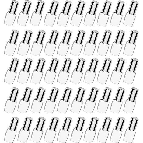 – Taquets étagère en métal nickelé 5mm – Acier inoxydable résistant à la rouille – Installation facile sans outils – Lot de 100 pièces - 100PCS (1/5)