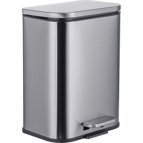 1 Poubelle, pédale, fermeture douce, seau amovible, inox, salle de bains, cuisine, bureau (1/5)