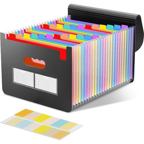 Trieur Document A4, Trieur à Soufflets Classeur Rangement 25 Compartiments avec Couvercle, Rangement Papier Administratif, Extensible Accordéon Organiseur pour Fourniture Bureau/Scolaire (1/5)