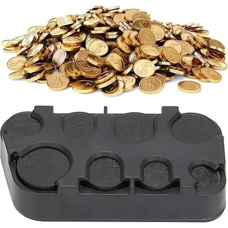 Portamonete con 8 scomparti, portamonete per monete in euro da 1 centesimo a 2 euro, contenitore per monete in euro, salvadanaio, set per euro, portamonete/dispenser, contenitore per monete di piccolo (1/5)