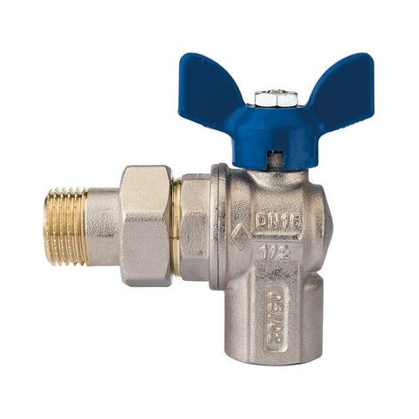 VALVOLA A SFERA A SQUADRA PER COLLETTORI CON FARFALLA IN ALLUMINIO BLU 3/4" DN 20 PN 30 RB