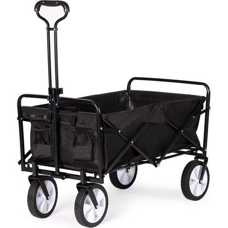 Großer, faltbarer Gartenwagen, Strandwagen, Touristenwagen, schwarz
