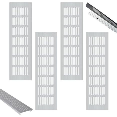 Grille de ventilation rectangulaire 4 pièces, grille de ventilation pour cheminée, grille de ventilation en aluminium, grille de ventilation extérieure, pour meuble à chaussures, cuisine, salon