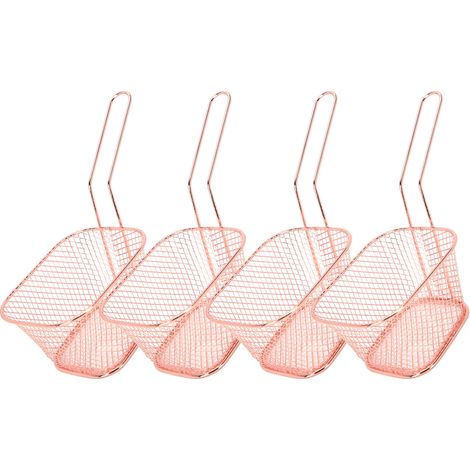4 Pièces Passoire en Acier Inoxydable Doré Rose pour Frites et Cuisine (1/5)