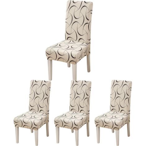 Housse de Chaise, Housse de Chaise Salle à Manger 4 Pièces Housse Chaise Extensible pour Mariage Moderne, Hôtel, Décor de Restaurant (1/5)