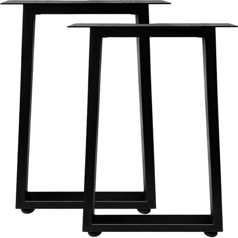 Pieds de Table Trapézoïdales, Lot de 2 Pieds de Meuble en Métal pour Table à Manger, Bureau (L50 x H70 cm) (1/5)
