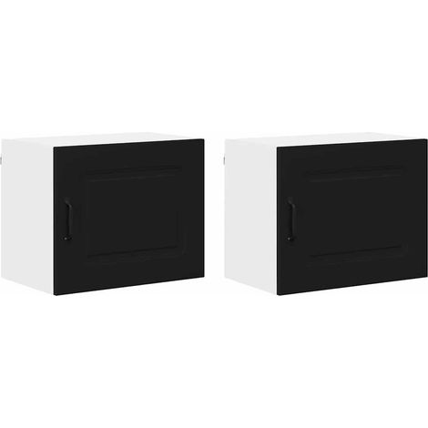 Meuble mural de cuisine，Armoire de cuisine avec étagère 2 pcs Noir 50 x 31 x 40 cm CFW21423 (1/5)