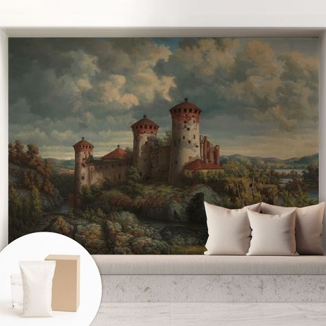 Papier peint intissé mural avec colle pour salon et chambre Décoration murale rapide - Colle incluse gratuite Paysage romantique 208x146 cm (1/5)