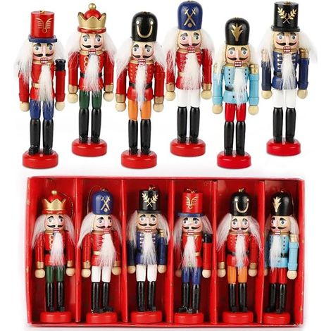 Pièce de noix en costume de soldat 6 statues décorées de Noël (1/5)