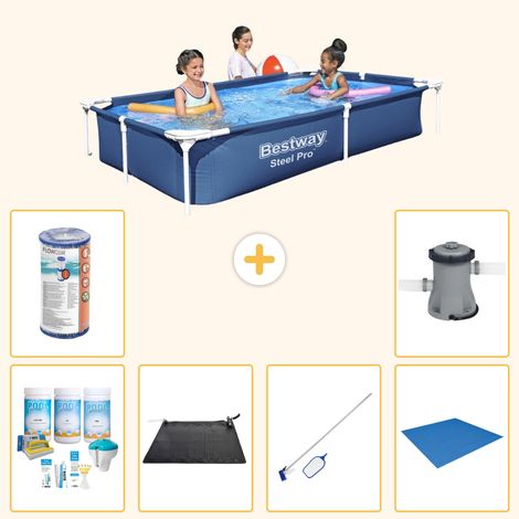 Bestway Bestway Steel Pro Rectangulaire - 221x150x43 cm - 7-pièces  S22061 (1/3)